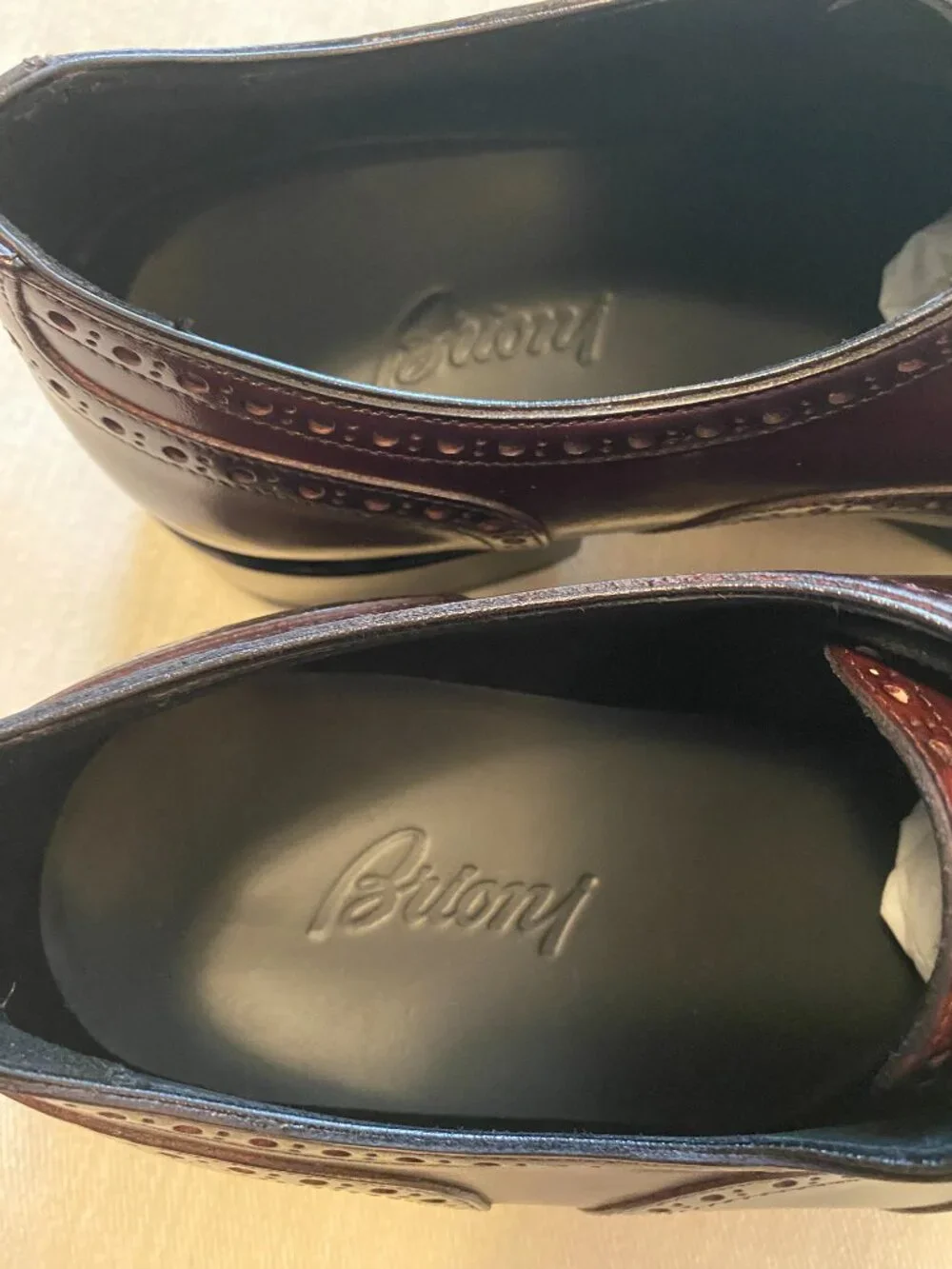 Brioni Brown Leather Oxford Wingtip Shoes Size 11 NWT